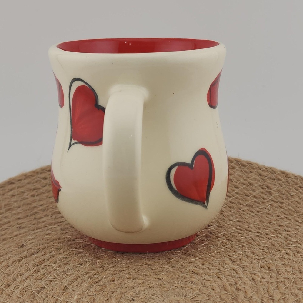 Gail Pittman‎ Red Dress Heart Mug Retired Cup VTG 2005 Signed Studio Pottery - Picture 4 of 9